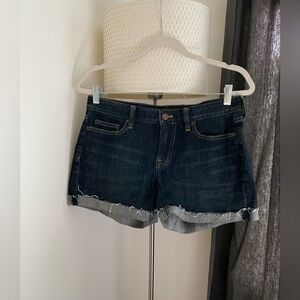Jcrew dark denim shorts “hipslung” with stretch (size 4)